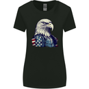 July 4th American Eagle With USA Flag Womens Wider Cut T-Shirt Black