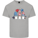 July 4th Gnomes American Independence Day Kids T-Shirt Childrens Sports Grey