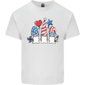 July 4th Gnomes American Independence Day Kids T-Shirt Childrens White