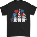 July 4th Gnomes American Independence Day Mens T-Shirt 100% Cotton Black