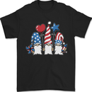 July 4th Gnomes American Independence Day Mens T-Shirt 100% Cotton Black