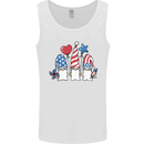 July 4th Gnomes American Independence Day Mens Vest Tank Top White