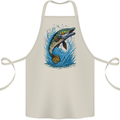 Jumping Pike Fish Fishing Fisherman Cotton Apron 100% Organic Natural