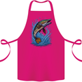 Jumping Pike Fish Fishing Fisherman Cotton Apron 100% Organic Pink