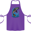 Jumping Pike Fish Fishing Fisherman Cotton Apron 100% Organic Purple