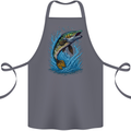 Jumping Pike Fish Fishing Fisherman Cotton Apron 100% Organic Steel