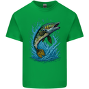 Jumping Pike Fish Fishing Fisherman Kids T-Shirt Childrens Irish Green