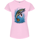 Jumping Pike Fish Fishing Fisherman Womens Petite Cut T-Shirt Light Pink