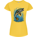 Jumping Pike Fish Fishing Fisherman Womens Petite Cut T-Shirt Yellow