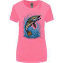 Jumping Pike Fish Fishing Fisherman Womens Wider Cut T-Shirt Azalea