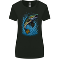 Jumping Pike Fish Fishing Fisherman Womens Wider Cut T-Shirt Black
