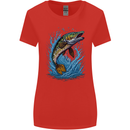 Jumping Pike Fish Fishing Fisherman Womens Wider Cut T-Shirt Red
