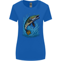 Jumping Pike Fish Fishing Fisherman Womens Wider Cut T-Shirt Royal Blue