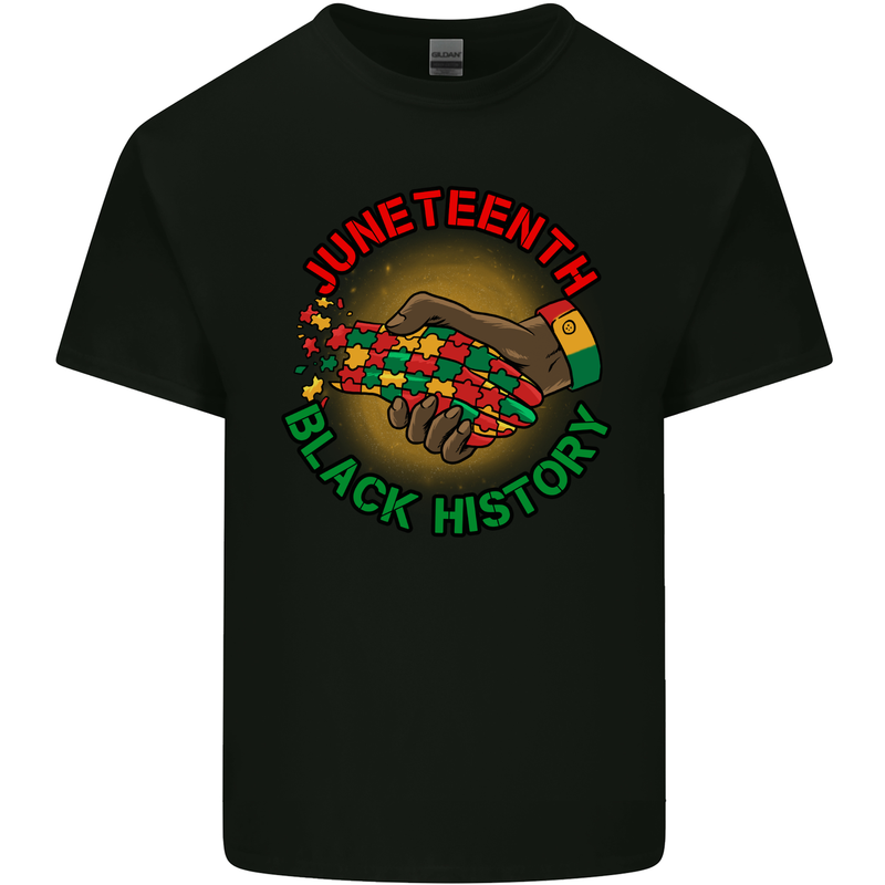 Juneteenth Black History Month Mens Cotton T-Shirt Tee Top Black