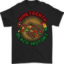 Juneteenth Black History Month Mens T-Shirt 100% Cotton BLACK