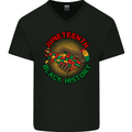 Juneteenth Black History Month Mens V-Neck Cotton T-Shirt Black