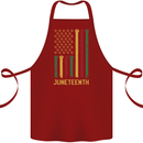 Juneteenth Black Lives Matter USA Flag Cotton Apron 100% Organic Maroon