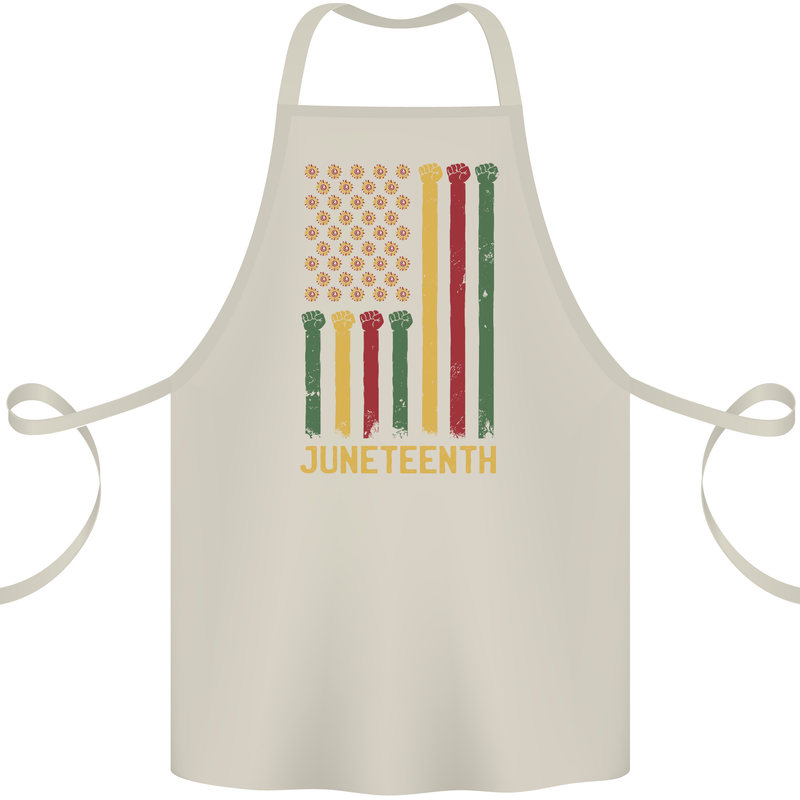 Juneteenth Black Lives Matter USA Flag Cotton Apron 100% Organic Natural