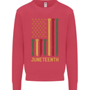 Juneteenth Black Lives Matter USA Flag Kids Sweatshirt Jumper Heliconia