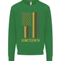 Juneteenth Black Lives Matter USA Flag Kids Sweatshirt Jumper Irish Green