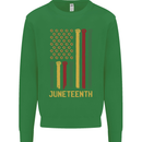 Juneteenth Black Lives Matter USA Flag Kids Sweatshirt Jumper Irish Green