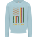 Juneteenth Black Lives Matter USA Flag Kids Sweatshirt Jumper Light Blue