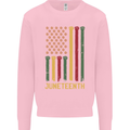 Juneteenth Black Lives Matter USA Flag Kids Sweatshirt Jumper Light Pink