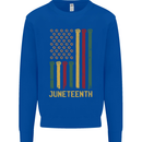 Juneteenth Black Lives Matter USA Flag Kids Sweatshirt Jumper Royal Blue