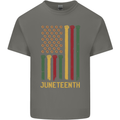 Juneteenth Black Lives Matter USA Flag Kids T-Shirt Childrens Charcoal