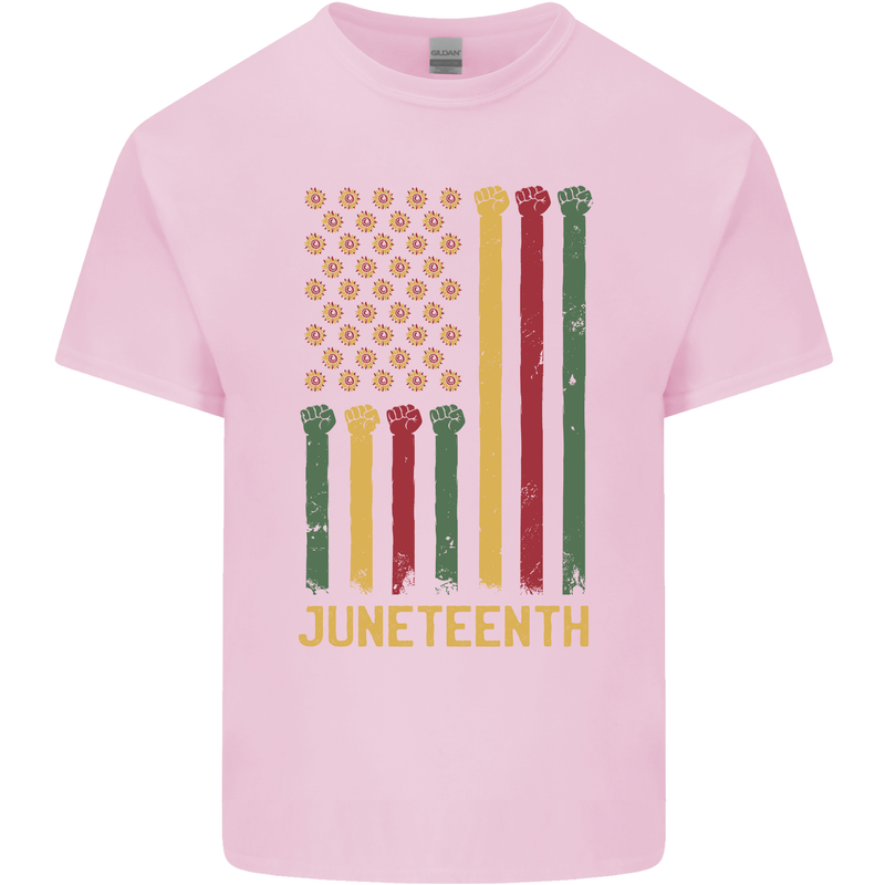 Juneteenth Black Lives Matter USA Flag Kids T-Shirt Childrens Light Pink