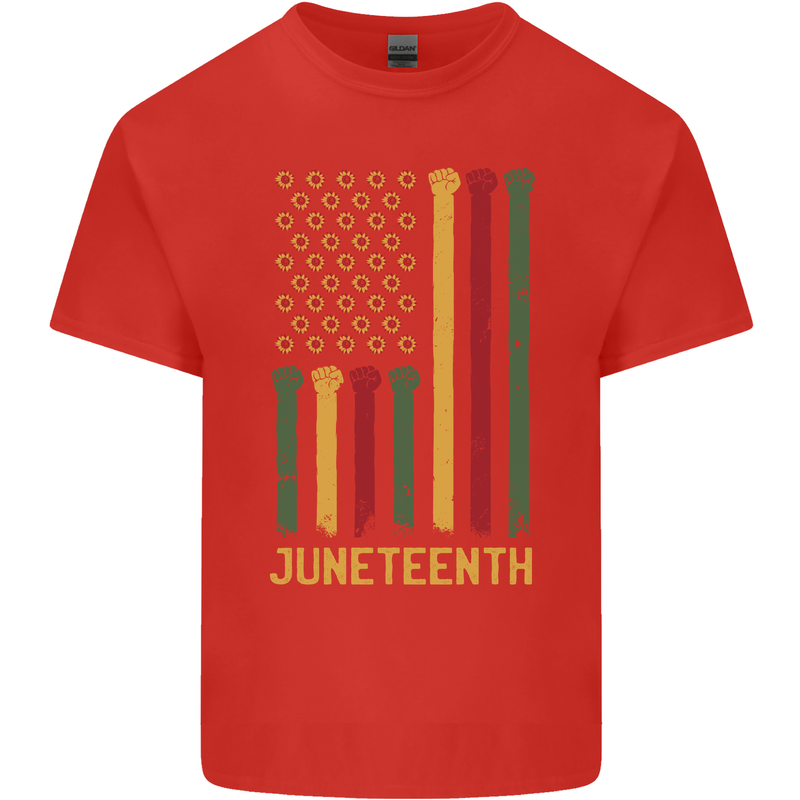Juneteenth Black Lives Matter USA Flag Kids T-Shirt Childrens Red