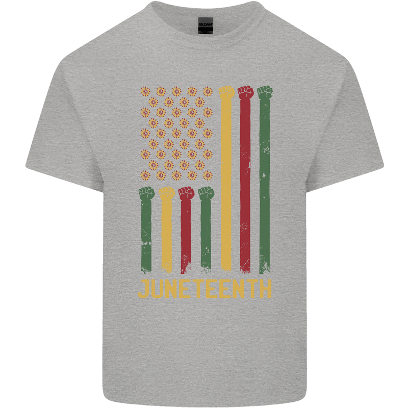 Juneteenth Black Lives Matter USA Flag Kids T-Shirt Childrens Sports Grey