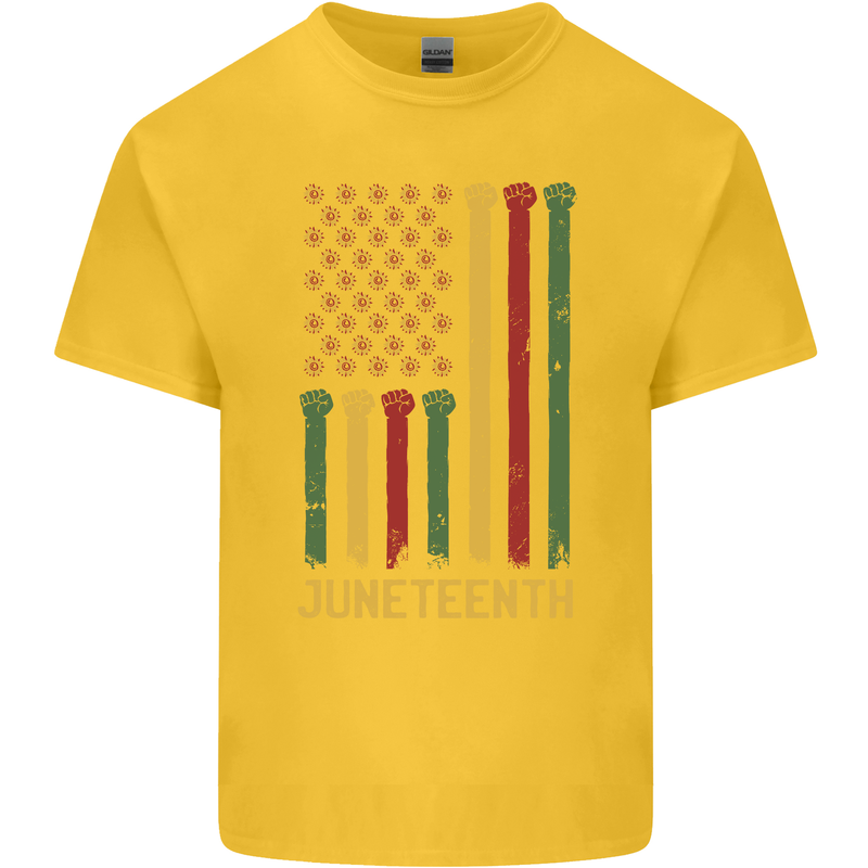 Juneteenth Black Lives Matter USA Flag Kids T-Shirt Childrens Yellow