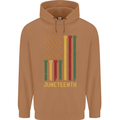 Juneteenth Black Lives Matter USA Flag Mens 80% Cotton Hoodie Caramel Latte