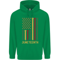 Juneteenth Black Lives Matter USA Flag Mens 80% Cotton Hoodie Irish Green