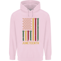 Juneteenth Black Lives Matter USA Flag Mens 80% Cotton Hoodie Light Pink