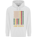 Juneteenth Black Lives Matter USA Flag Mens 80% Cotton Hoodie White
