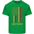 Juneteenth Black Lives Matter USA Flag Mens Cotton T-Shirt Tee Top Irish Green