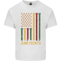 Juneteenth Black Lives Matter USA Flag Mens Cotton T-Shirt Tee Top White