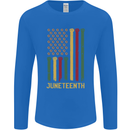 Juneteenth Black Lives Matter USA Flag Mens Long Sleeve T-Shirt Royal Blue