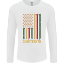 Juneteenth Black Lives Matter USA Flag Mens Long Sleeve T-Shirt White