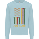 Juneteenth Black Lives Matter USA Flag Mens Sweatshirt Jumper Light Blue
