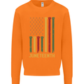 Juneteenth Black Lives Matter USA Flag Mens Sweatshirt Jumper Orange