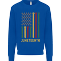 Juneteenth Black Lives Matter USA Flag Mens Sweatshirt Jumper Royal Blue