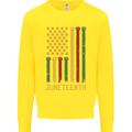 Juneteenth Black Lives Matter USA Flag Mens Sweatshirt Jumper Yellow