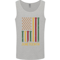 Juneteenth Black Lives Matter USA Flag Mens Vest Tank Top Sports Grey