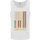 Juneteenth Black Lives Matter USA Flag Mens Vest Tank Top White
