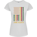 Juneteenth Black Lives Matter USA Flag Womens Petite Cut T-Shirt White