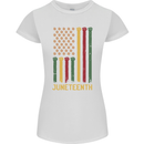 Juneteenth Black Lives Matter USA Flag Womens Petite Cut T-Shirt White
