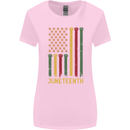 Juneteenth Black Lives Matter USA Flag Womens Wider Cut T-Shirt Light Pink
